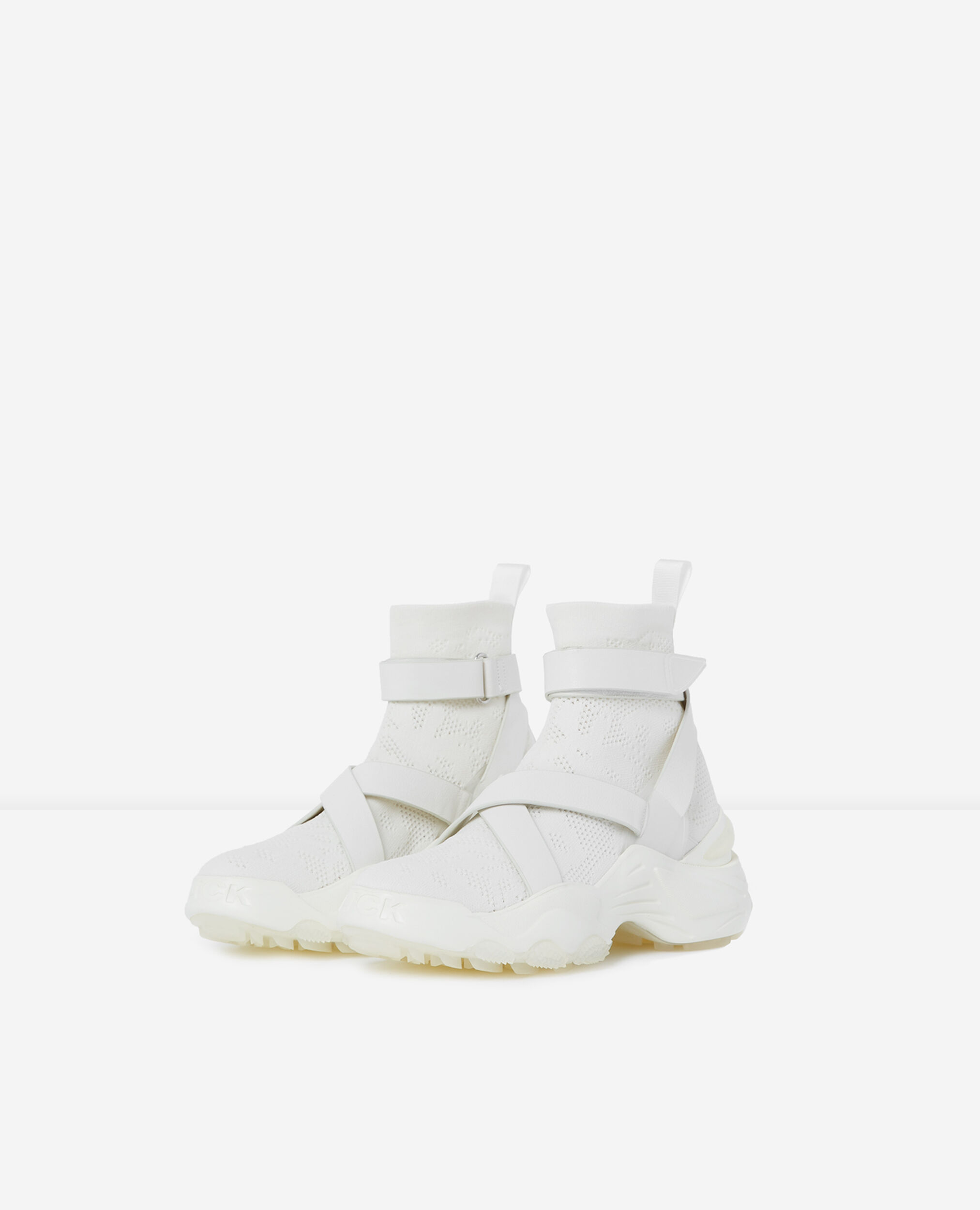 Slick chunky white high-top trainers, WHITE, hi-res image number null