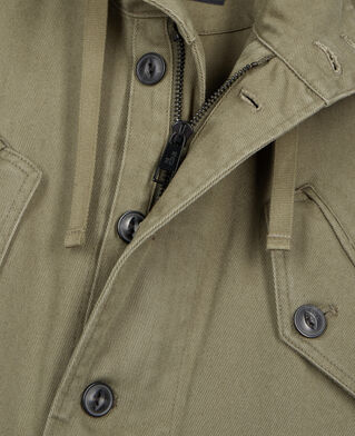 The Kooples MEN OLIVE NIGHT long khaki hooded parka