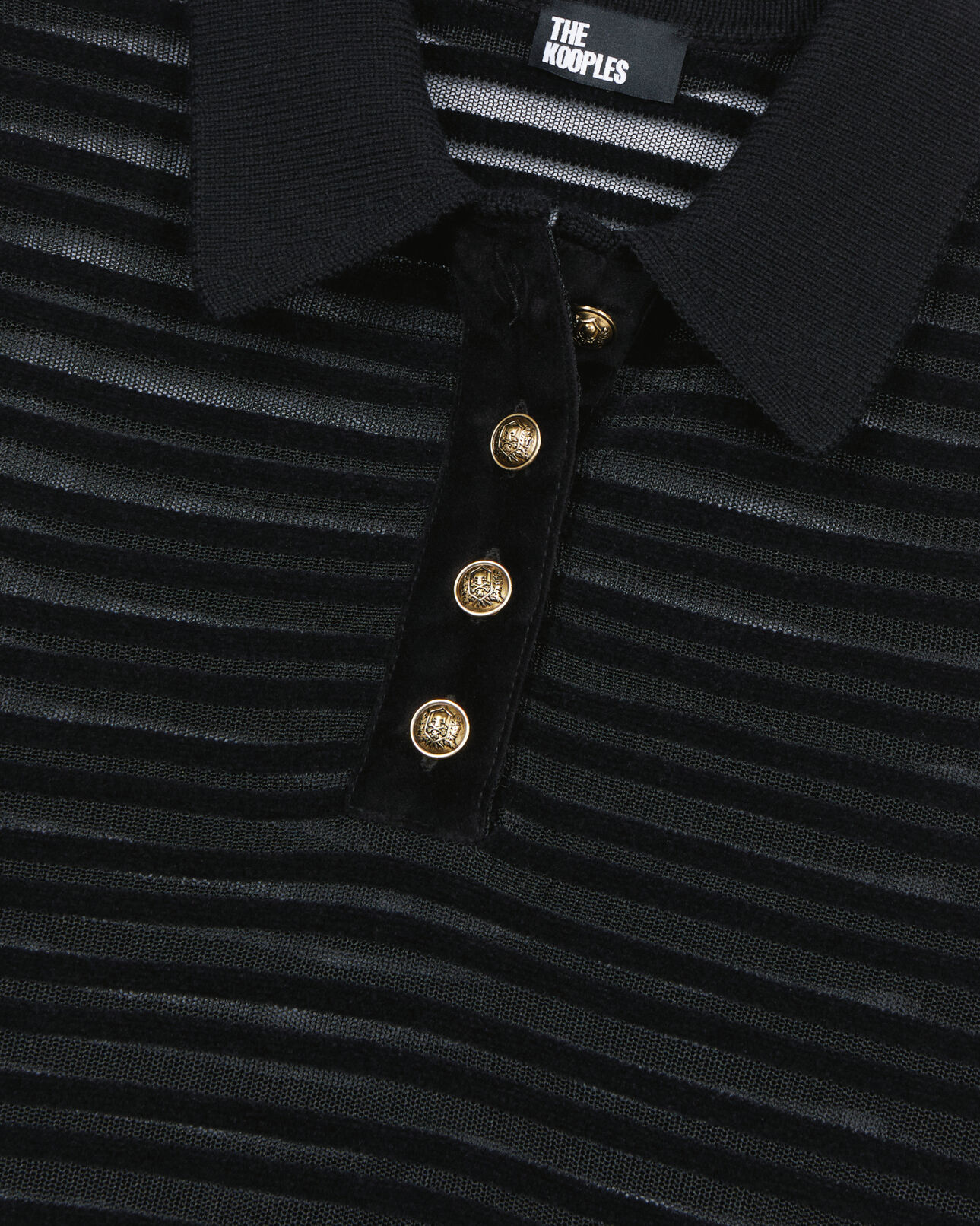 The Kooples FEMME BLACK polo en maille noire