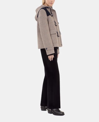The Kooples DAMEN BEIGE-BROWN beige kapuzenjacke mit hahnentrittmuster
