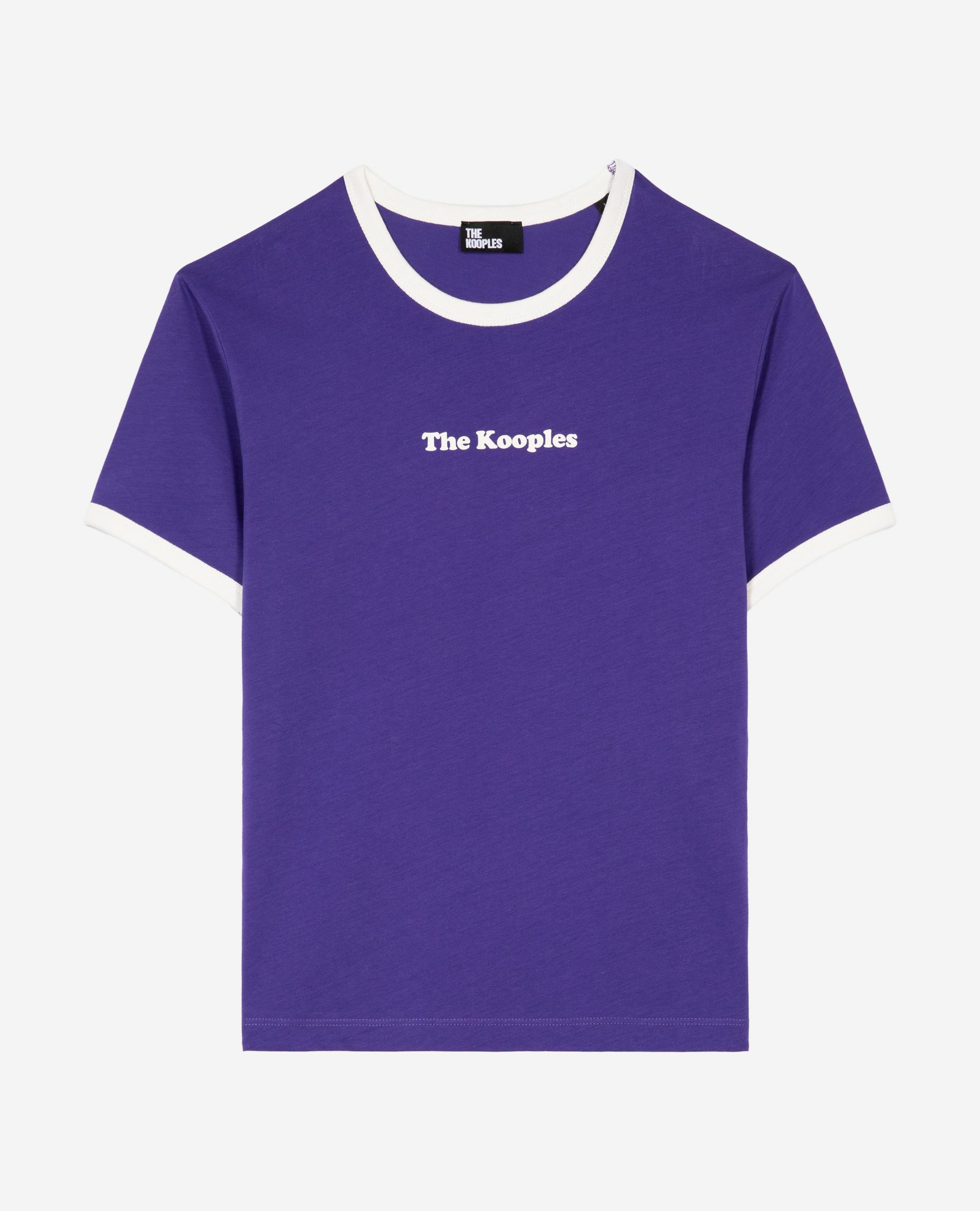 T-shirt with purple screen print, ELECTRIC BLUE, hi-res image number null