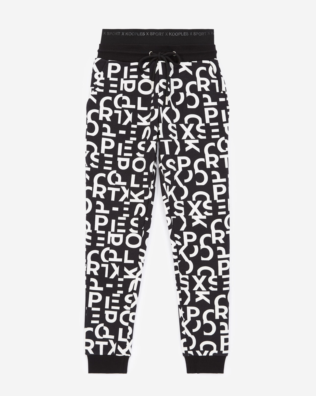 The Kooples FEMME BLACK WHITE jogging noir et blanc à imprimé all-over
