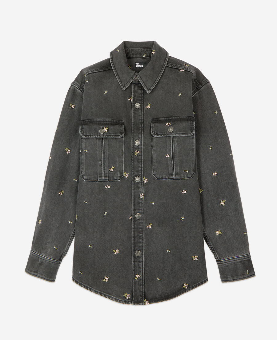 The Kooples FEMME GREY surchemise en denim gris