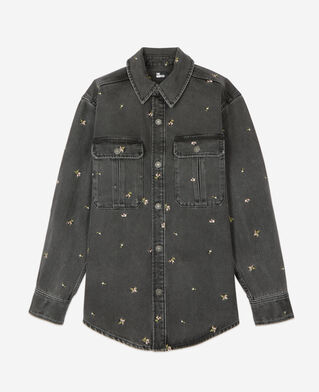The Kooples FEMME GREY surchemise en denim gris