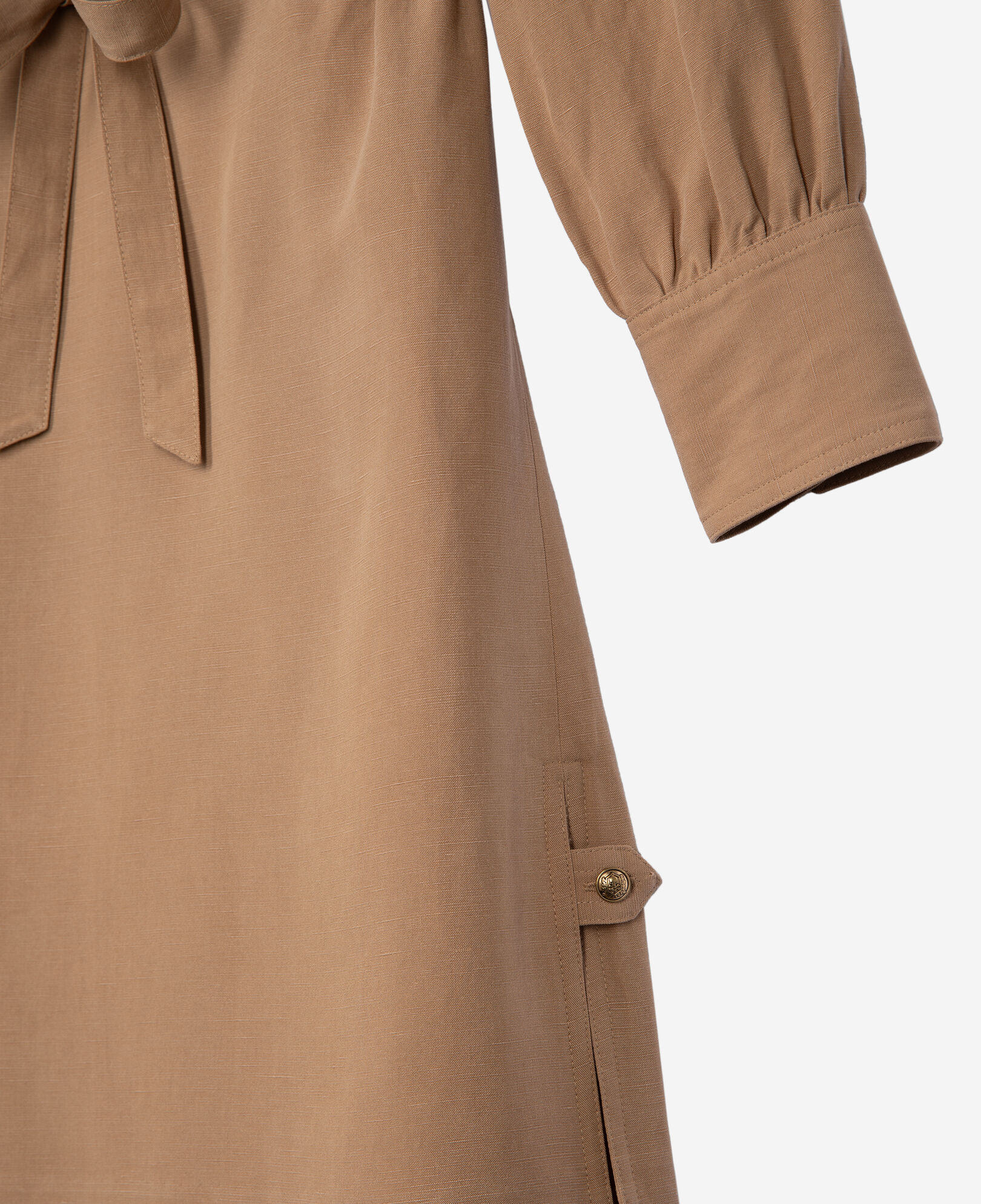 The Kooples WOMEN BROWN short beige dress
