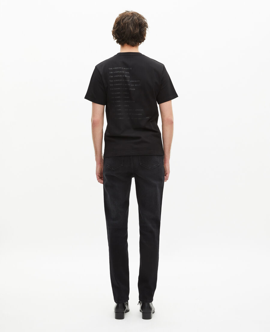 The Kooples HERREN BLACK schwarzes t-shirt mit „what is“-schriftzug