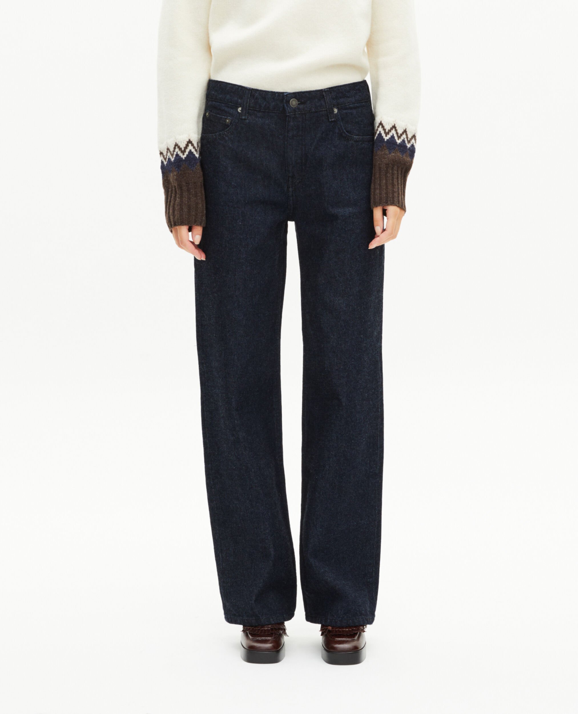 Blue raw wide-leg jeans, BLUE ELECTRIC, hi-res image number null