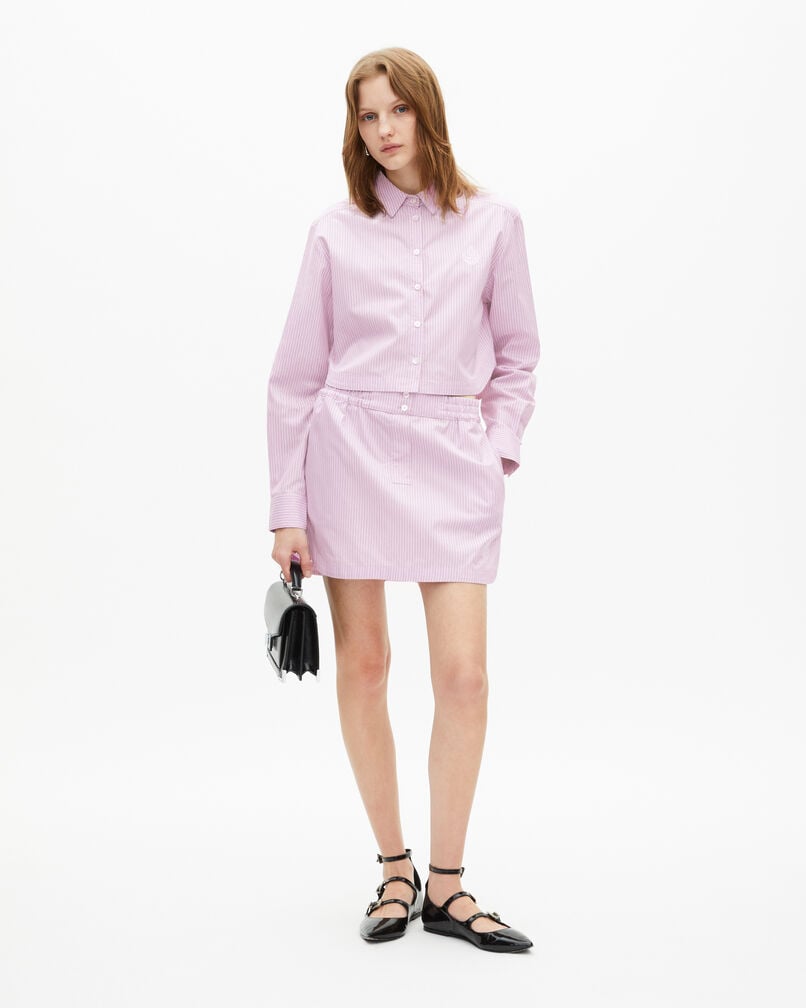 The Kooples MUJER PINK BLACK camisa de rayas de popelín rosa