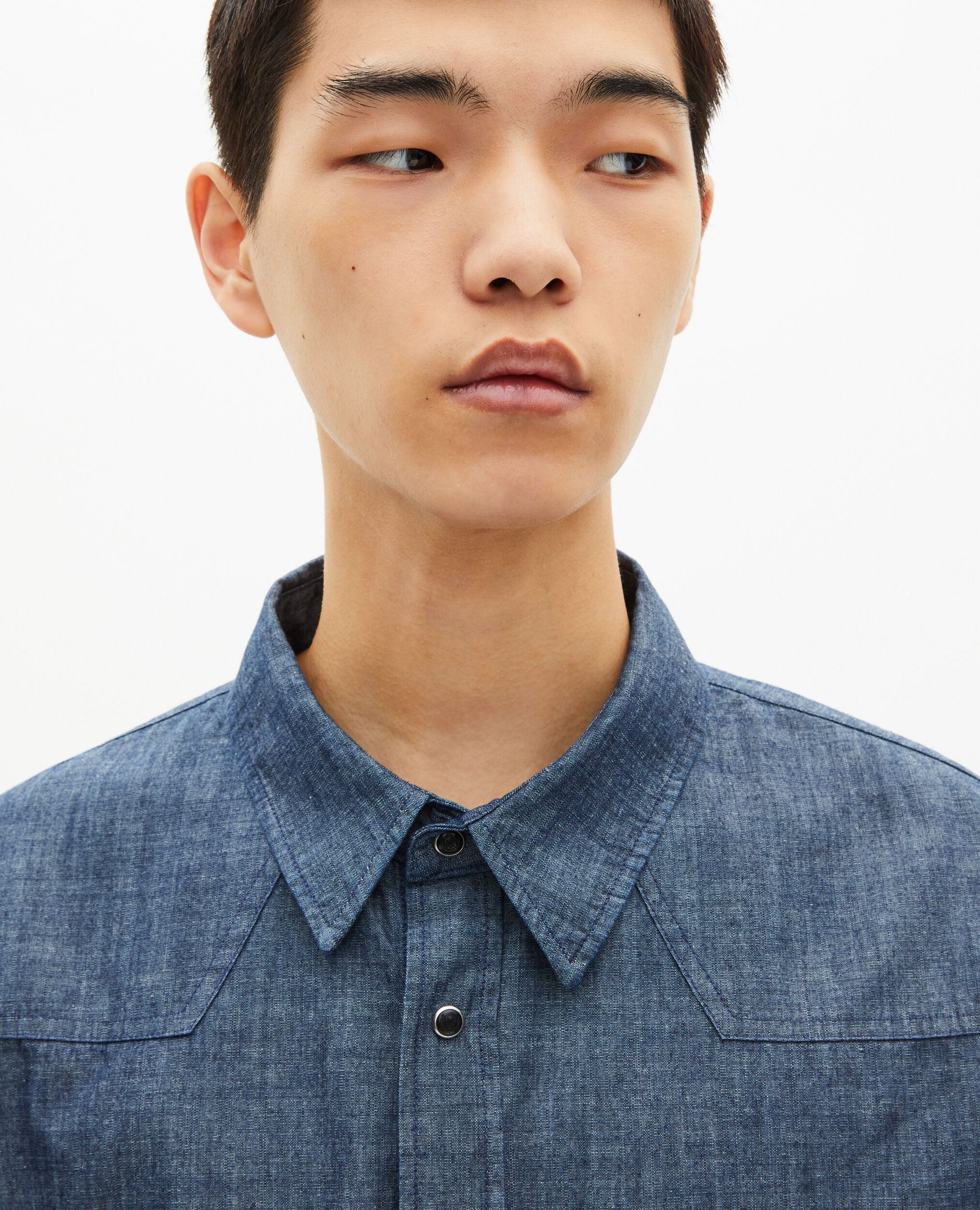 Chemise en denim brut bleue, BLUE ELECTRIC, hi-res image number null