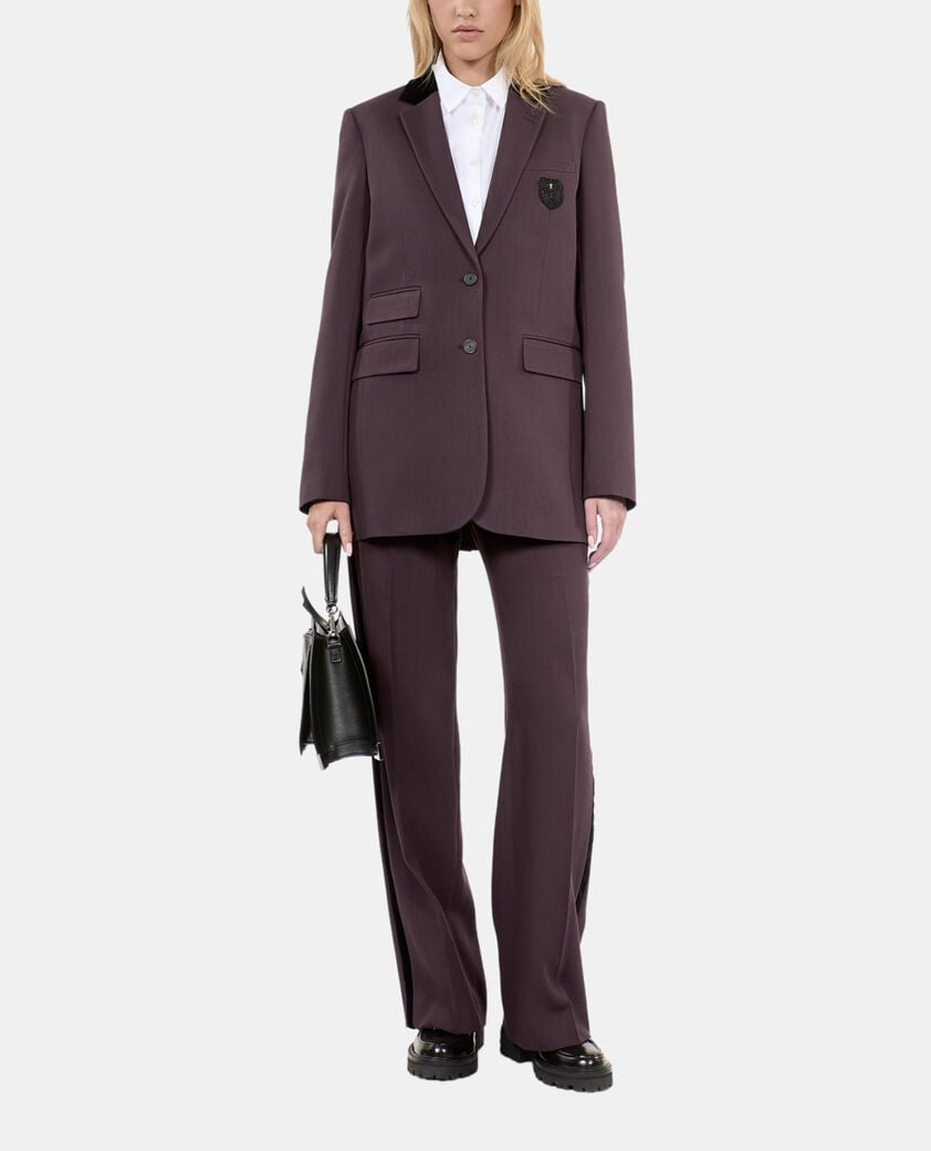 The Kooples WOMEN BROWN brown wool suit jacket