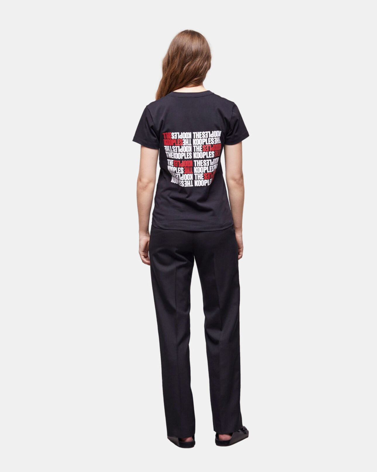 The Kooples FEMME BLACK t-shirt femme logo the kooples noir