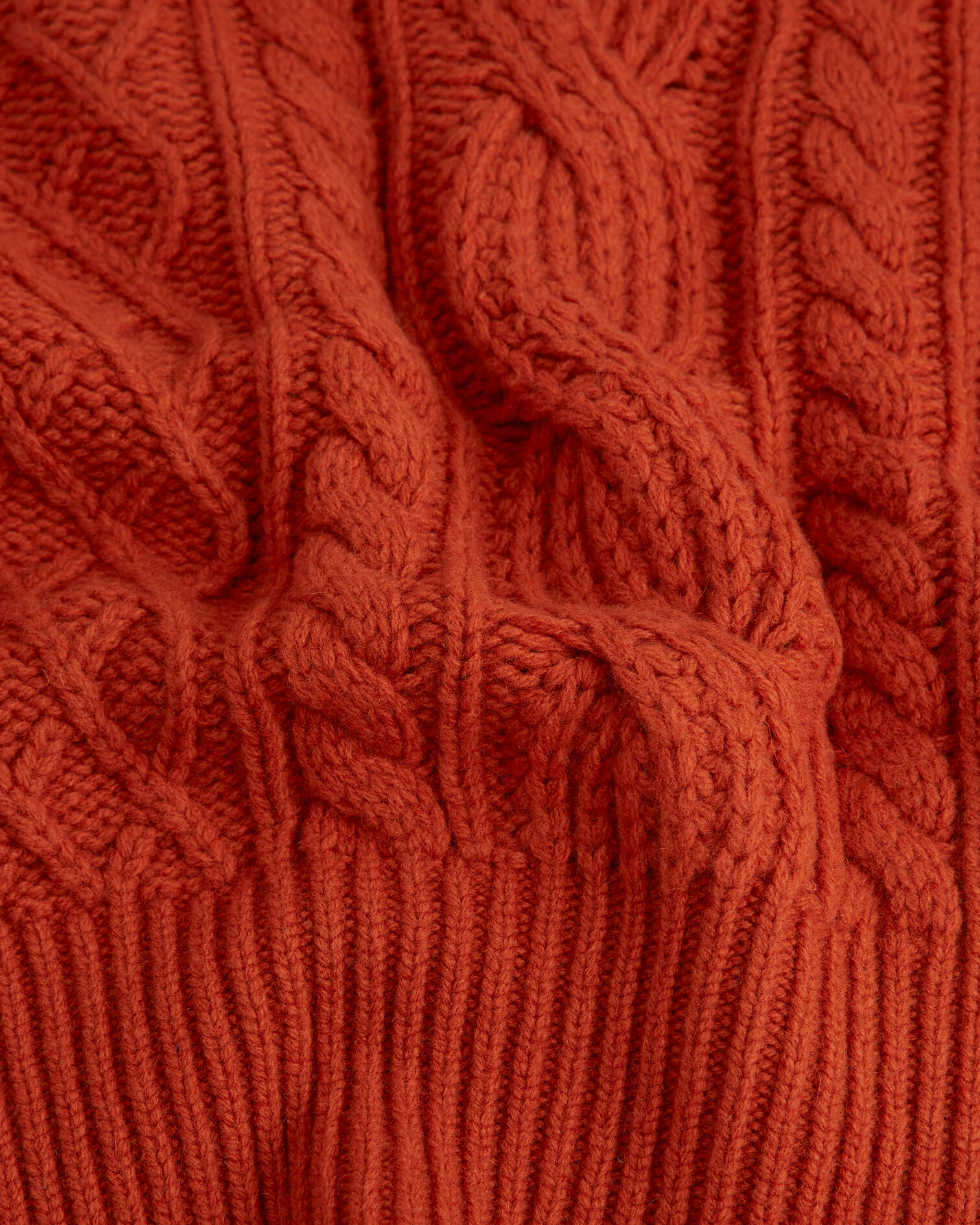Pull laine à torsades rouille col roulé, ROUILLE, hi-res image number null