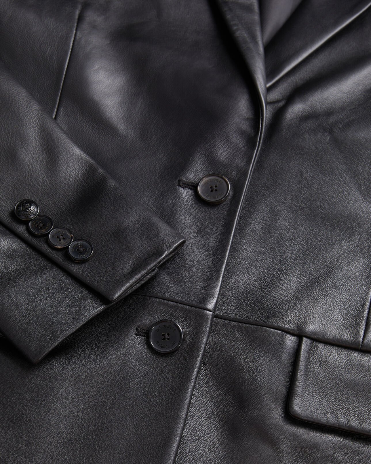 The Kooples WOMEN BLACK black leather suit jacket