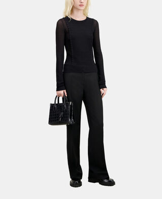 The Kooples F BLACK black openwork mesh sweater