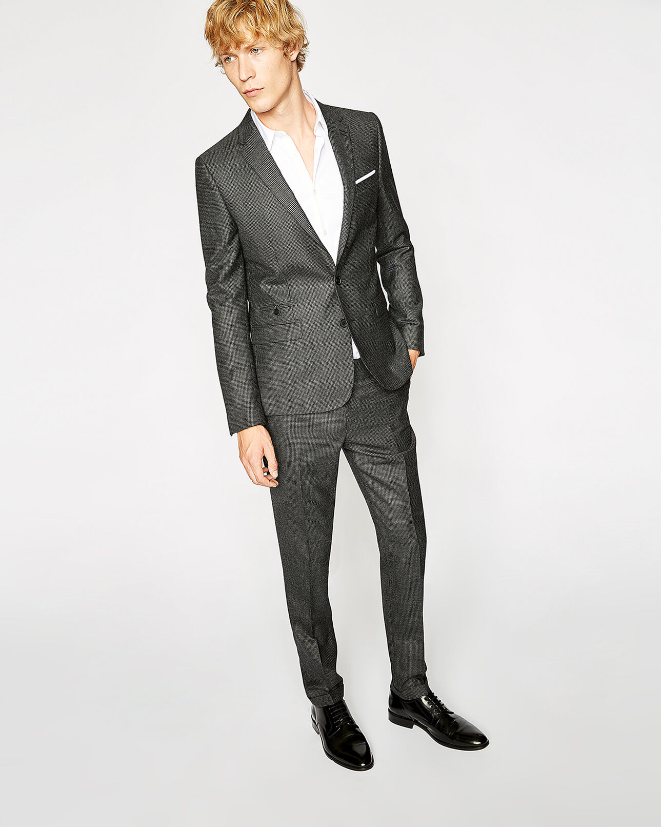 The Kooples HOMME BLACK GREY pantalon de costume laine gris faded wool