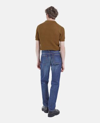 The Kooples H CAMEL short-sleeve camel cotton sweater