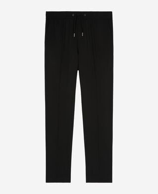 The Kooples HOMME BLACK pantalon &eacute;lastiqu&eacute; droit en laine noir