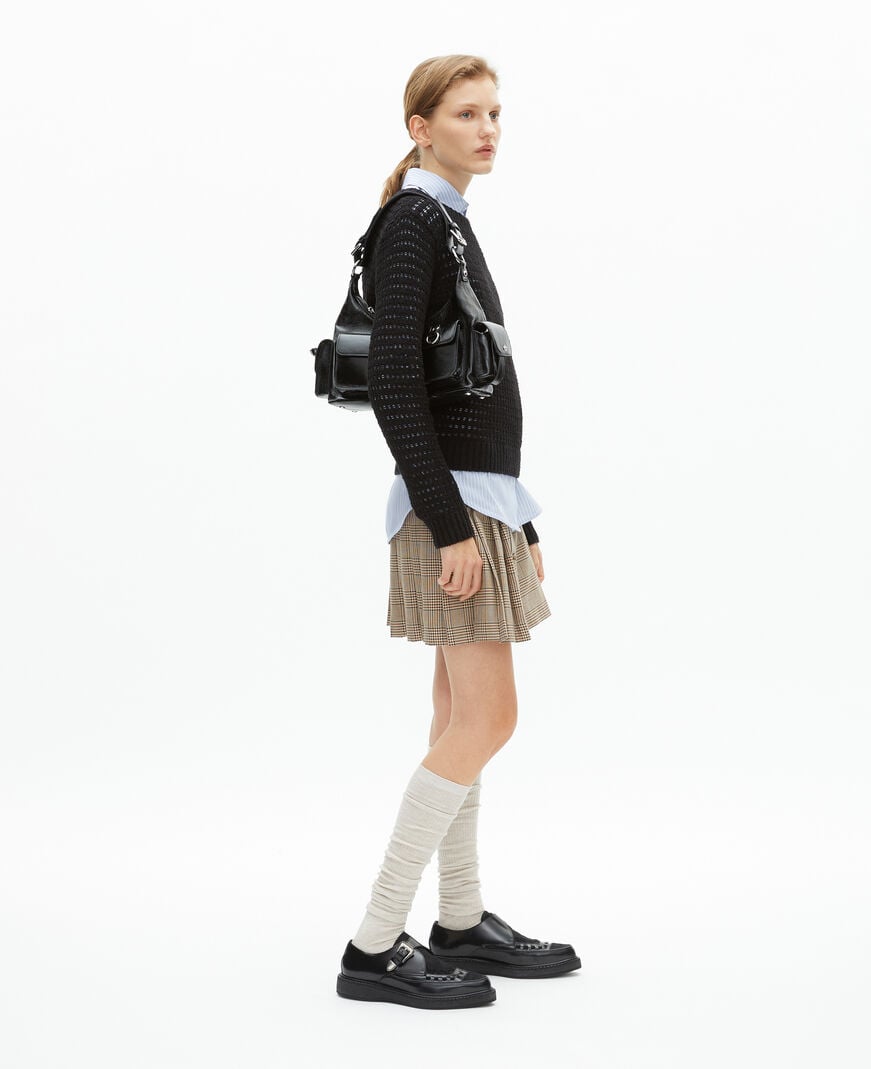 The Kooples WOMEN BLACK black leather and foal-effect derbies