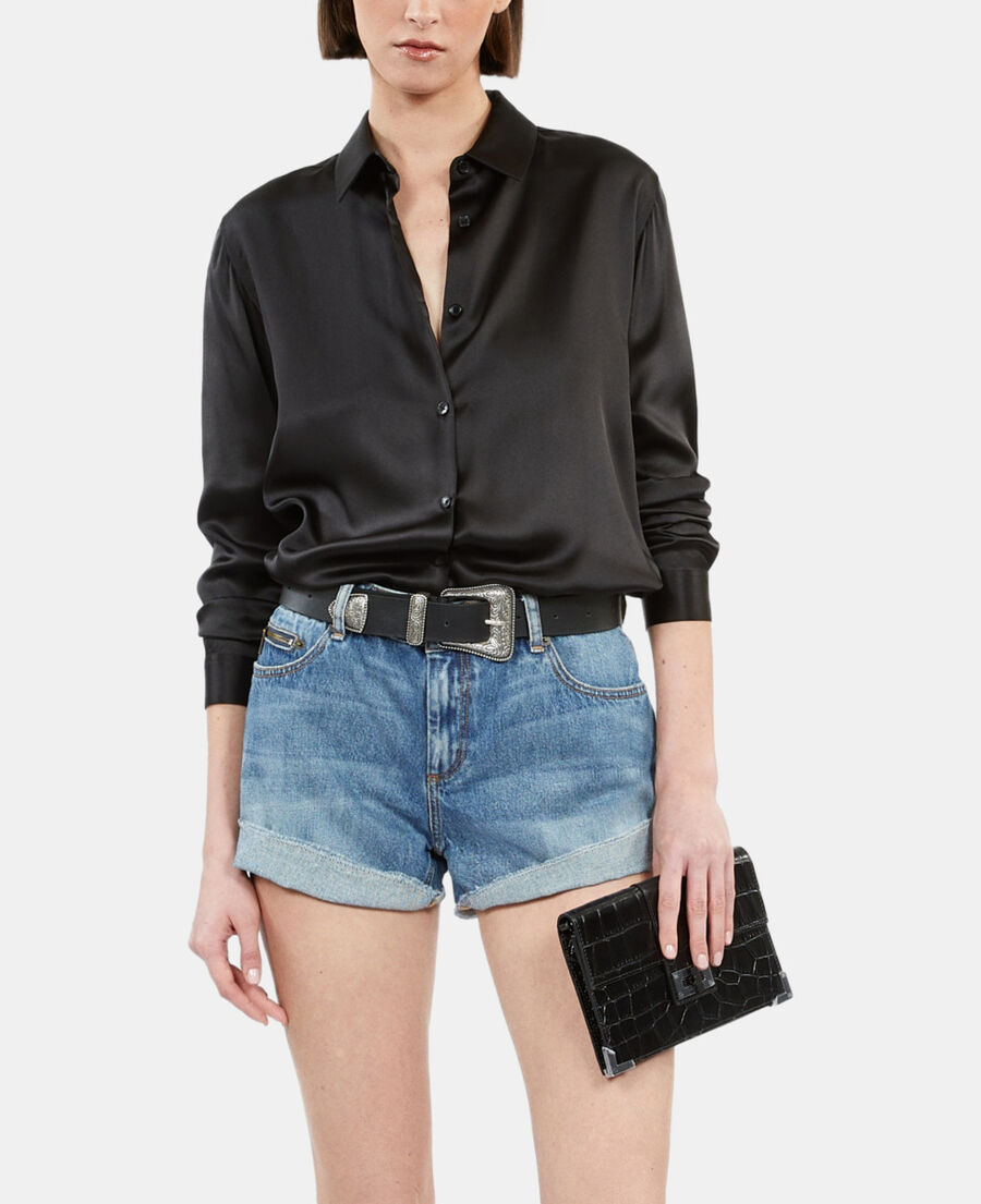 The Kooples WOMEN BLACK black silk shirt