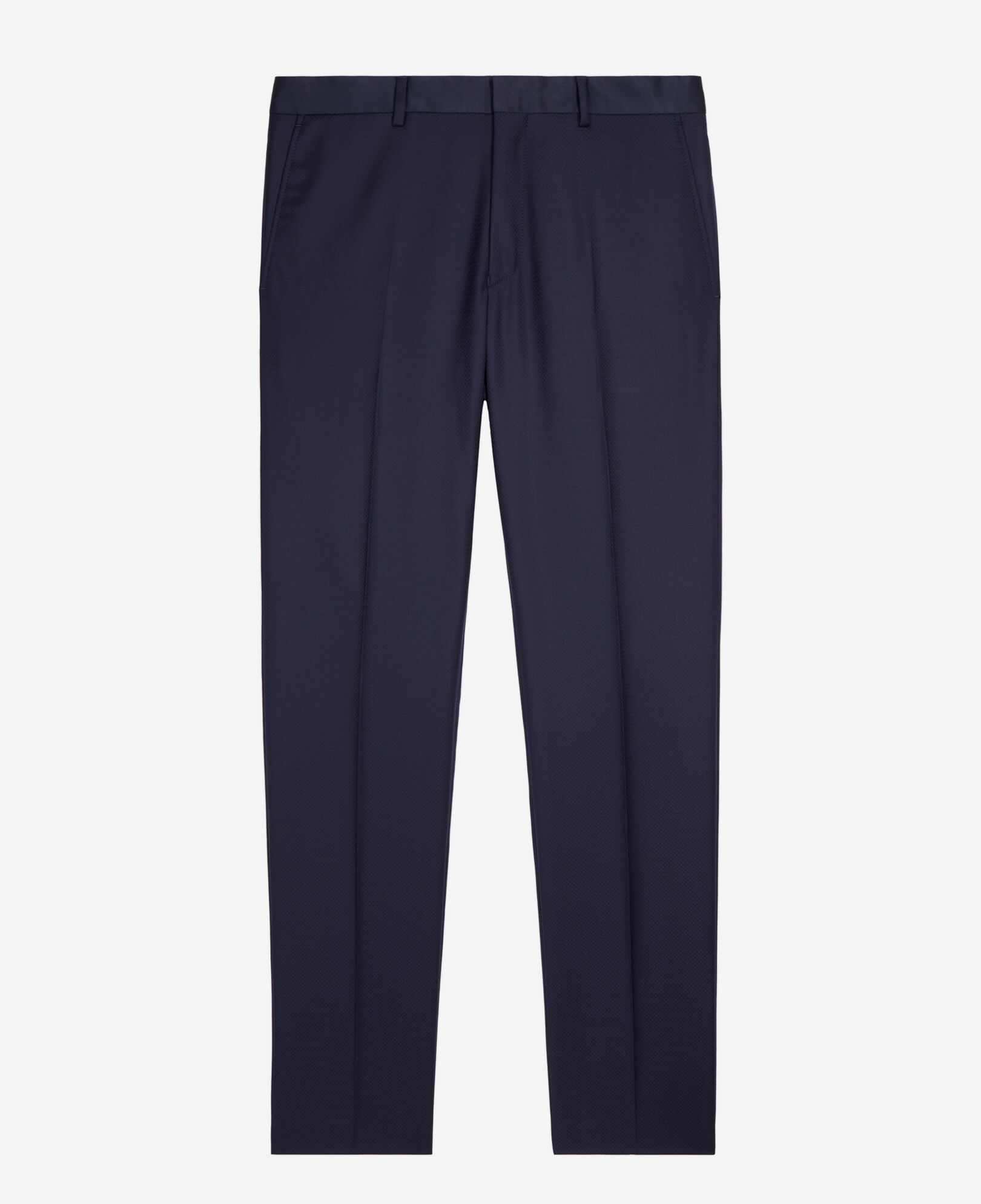 The Kooples MEN NAVY blue navy wool tuxedo fitted trousers