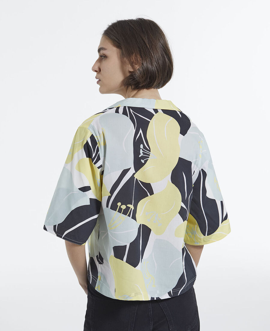 chemise coton femme imprimé fleuri