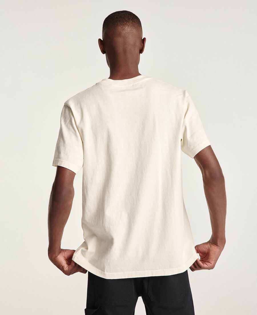 ecru cotton t-shirt printed mountain logo