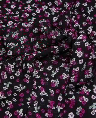 The Kooples FEMME BLACK / PINK robe portefeuille longue imprimée