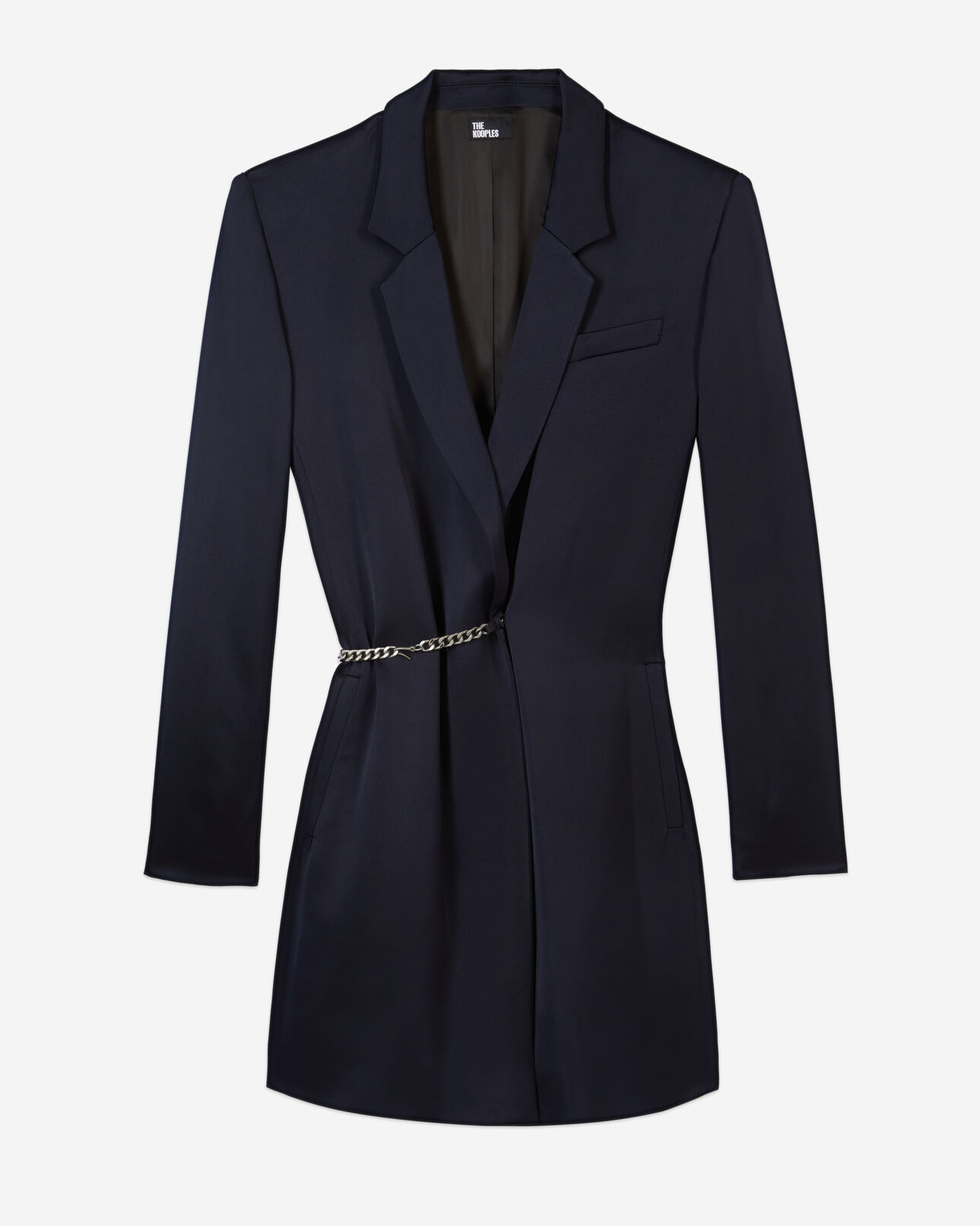 The Kooples WOMEN NAVY short navy blue dress with chain