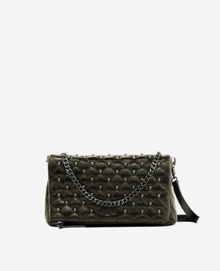 The Kooples FEMME OLIVE pochette héritage small en cuir verte