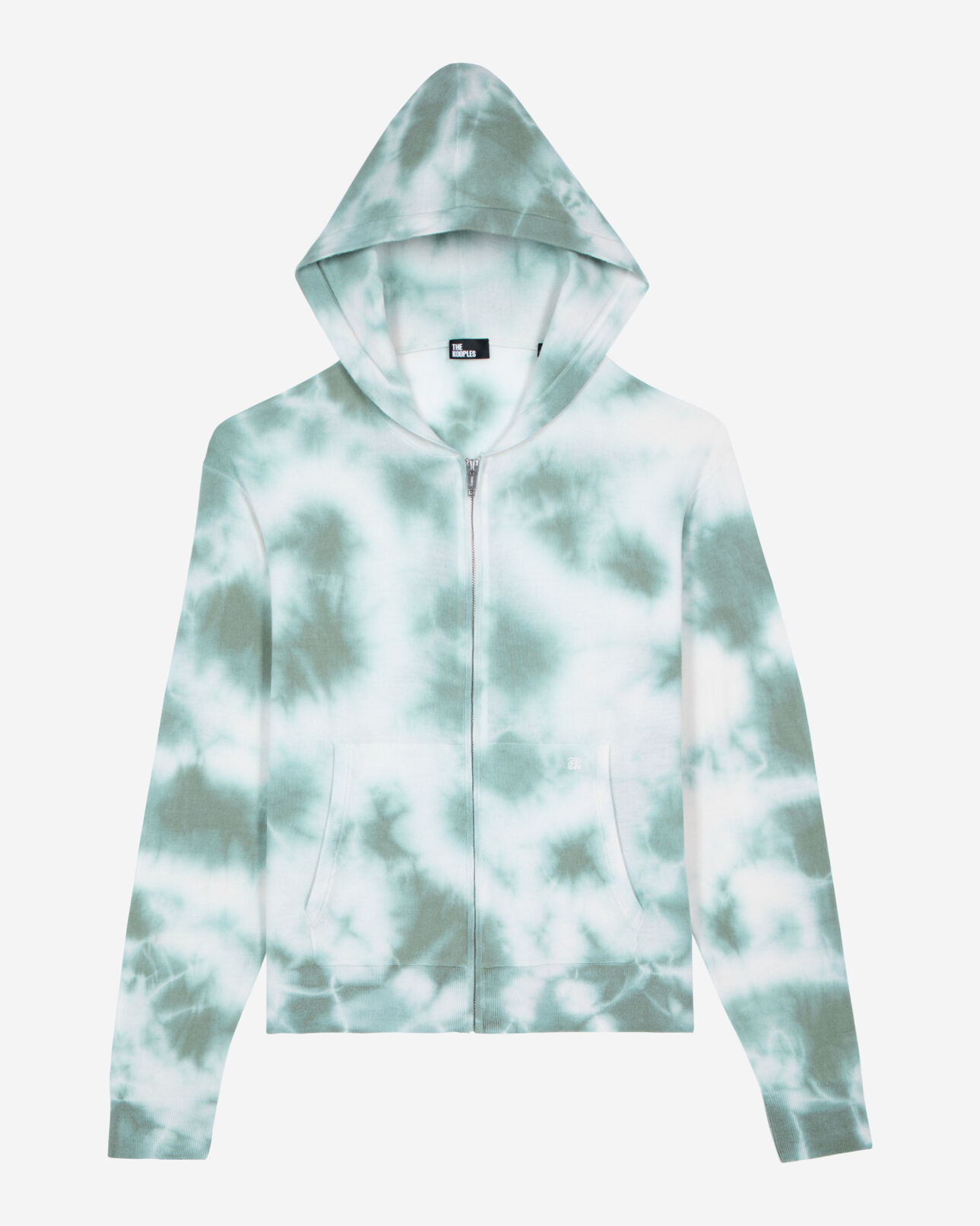 The Kooples HOMME KAKI / WHITE cardigan en laine mérinos tie and dye kaki
