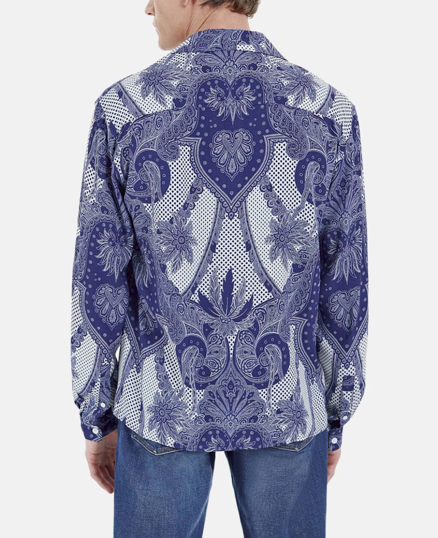 The Kooples HOMME BLUE chemise col requin bleue