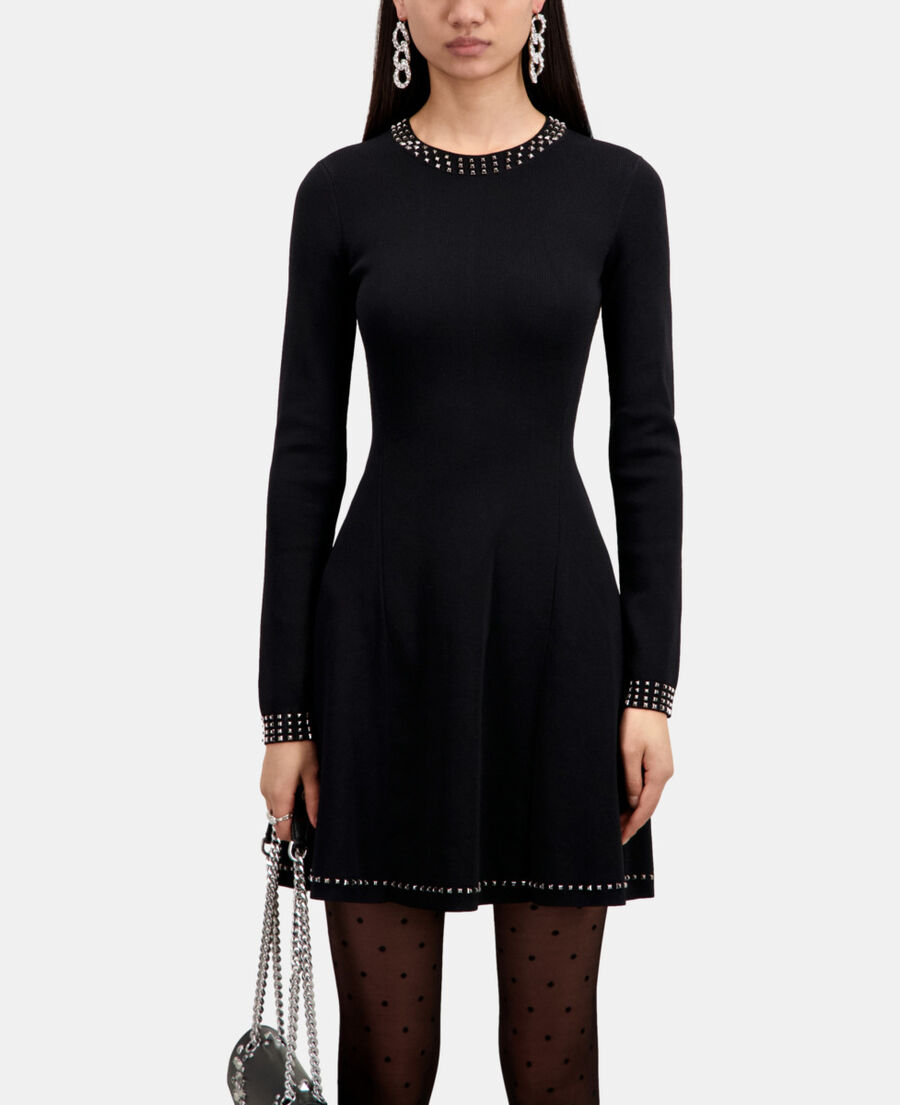 The Kooples DAMEN BLACK kurzes, schwarzes kleid mit nieten