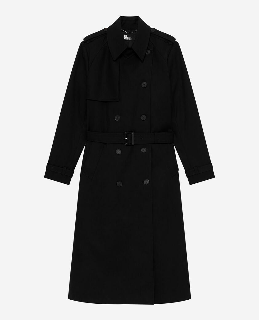 The Kooples FEMME BLACK trench long en coton noir