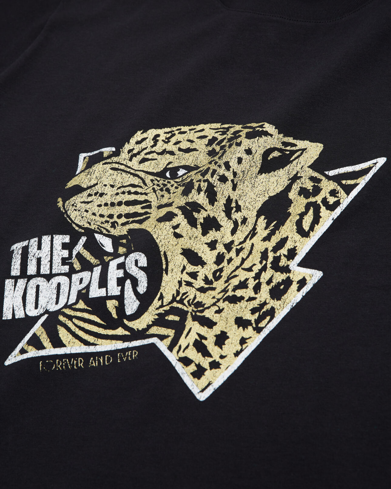 The Kooples HOMME BLACK-ANTIC GOLD t-shirt homme sérigraphié noir