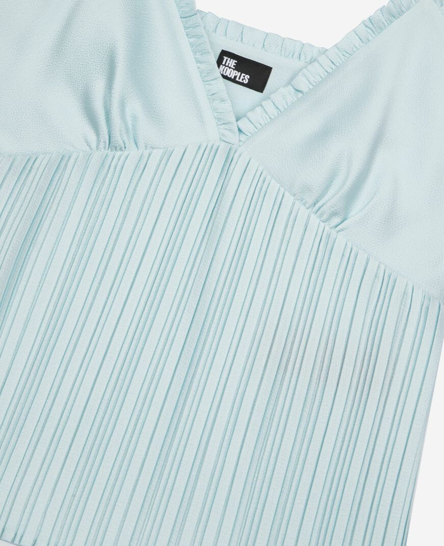The Kooples DAMEN BABY BLUE blaues plissee-camisole