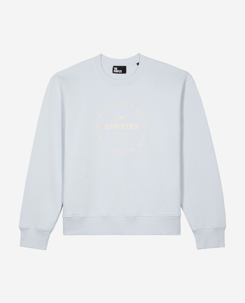 The Kooples DAMEN LIGHT BLUE sweathshirt mit hellblauem siebdruck