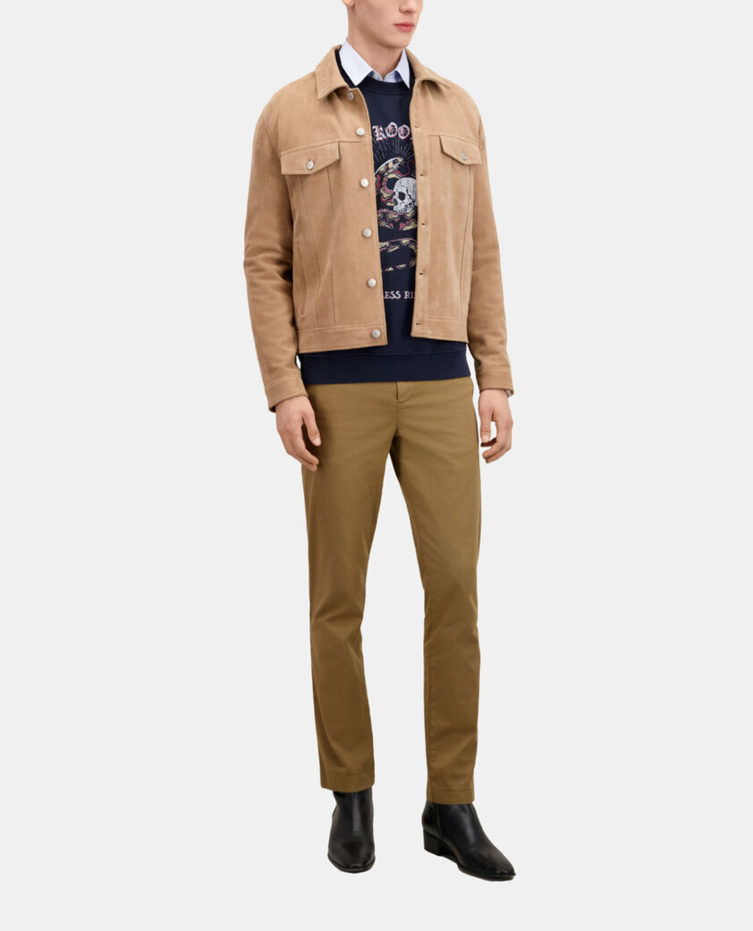 The Kooples HERREN BEIGE beige jacke aus veloursleder