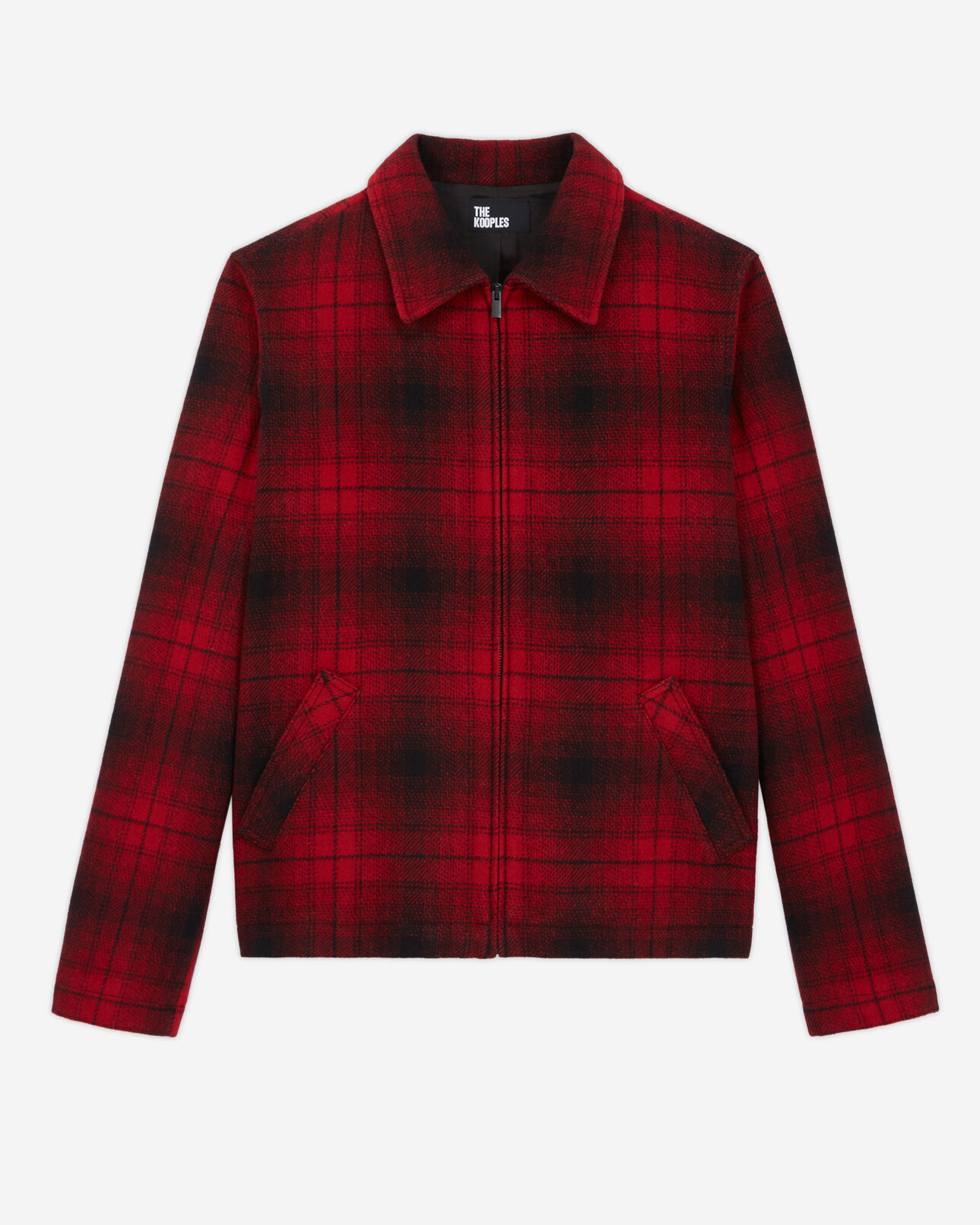 The Kooples MEN RED / BLACK wool jacket with check motif