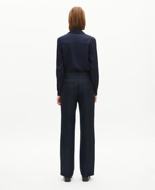 The Kooples DAMEN NAVY gerade geschnittene hose mit knöpfen in marine