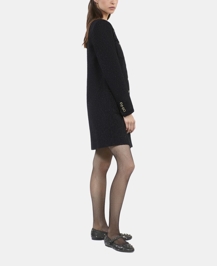 The Kooples WOMEN BLACK short black tweed dress