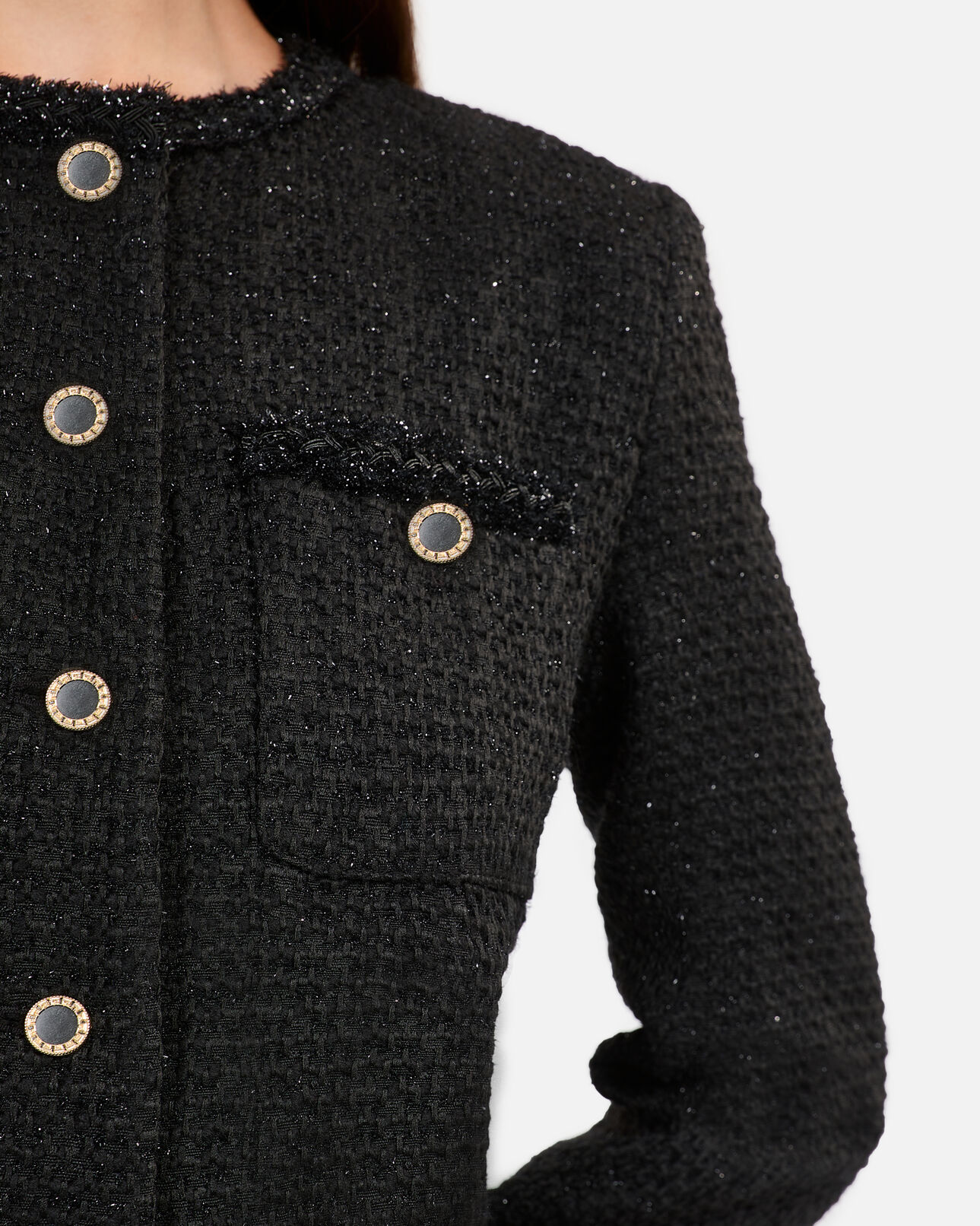The Kooples WOMEN BLACK short black tweed dress