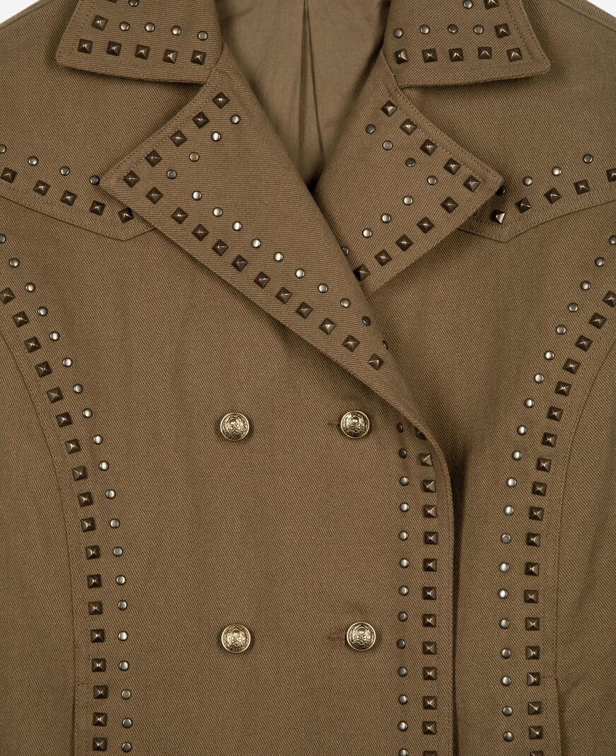The Kooples FEMME KAKI caban avec studs et perles kaki