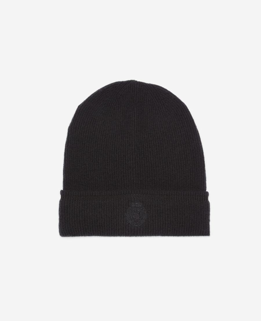The Kooples UNISEX BLACK mütze aus schwarzem kaschmir