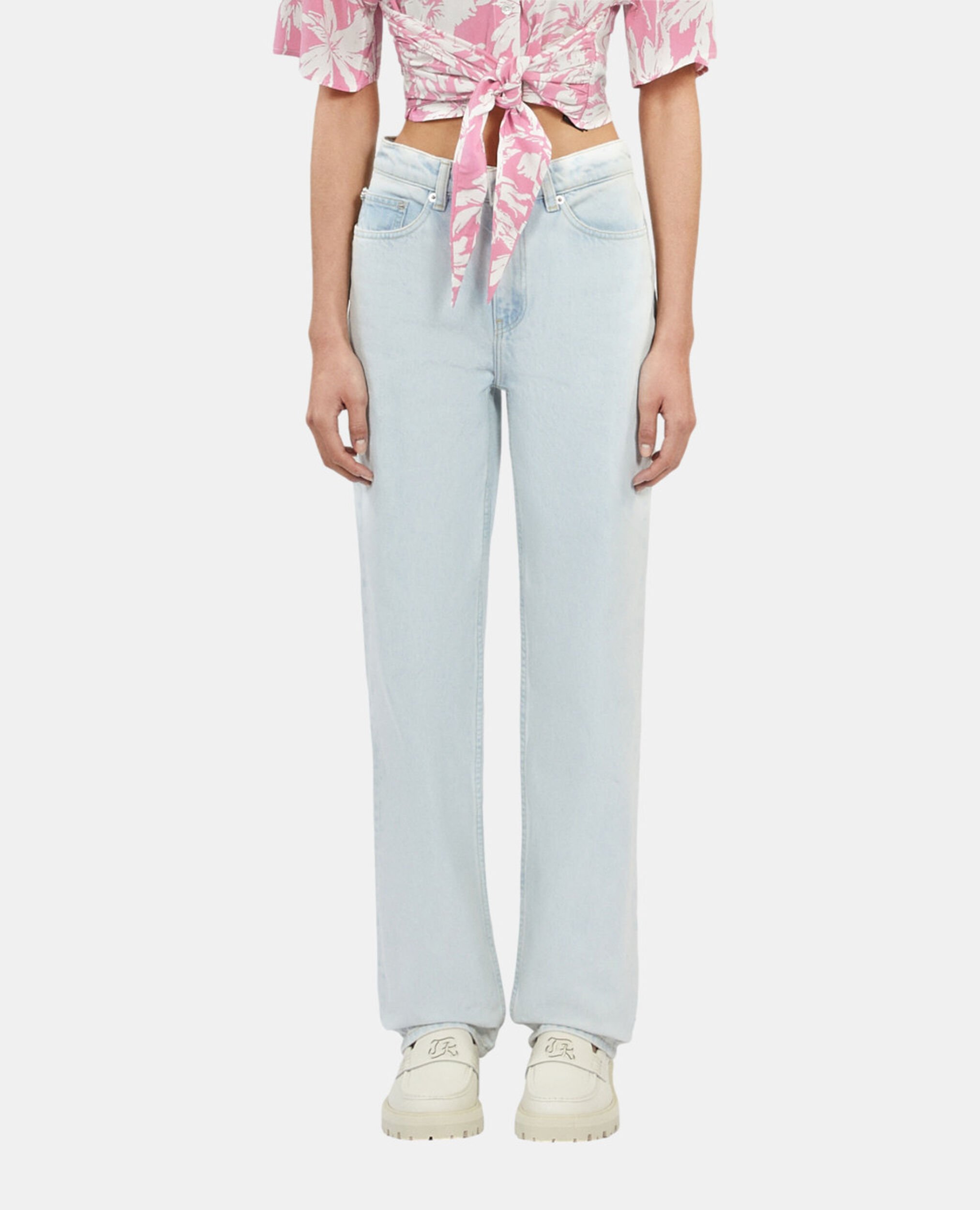 Jean droit décoloré bleu clair, BLUE BLEACHED / NAVY, hi-res image number null