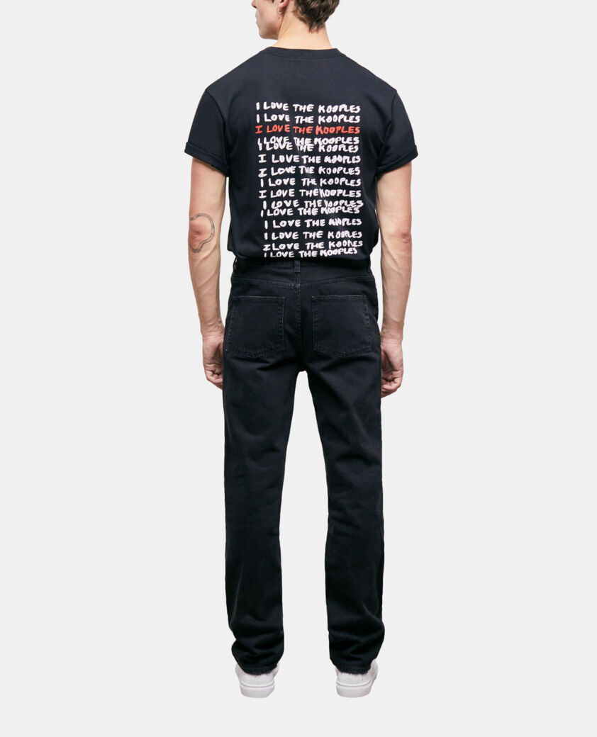 The Kooples HERREN BLACK WASHED schwarze jeans mit geradem bein