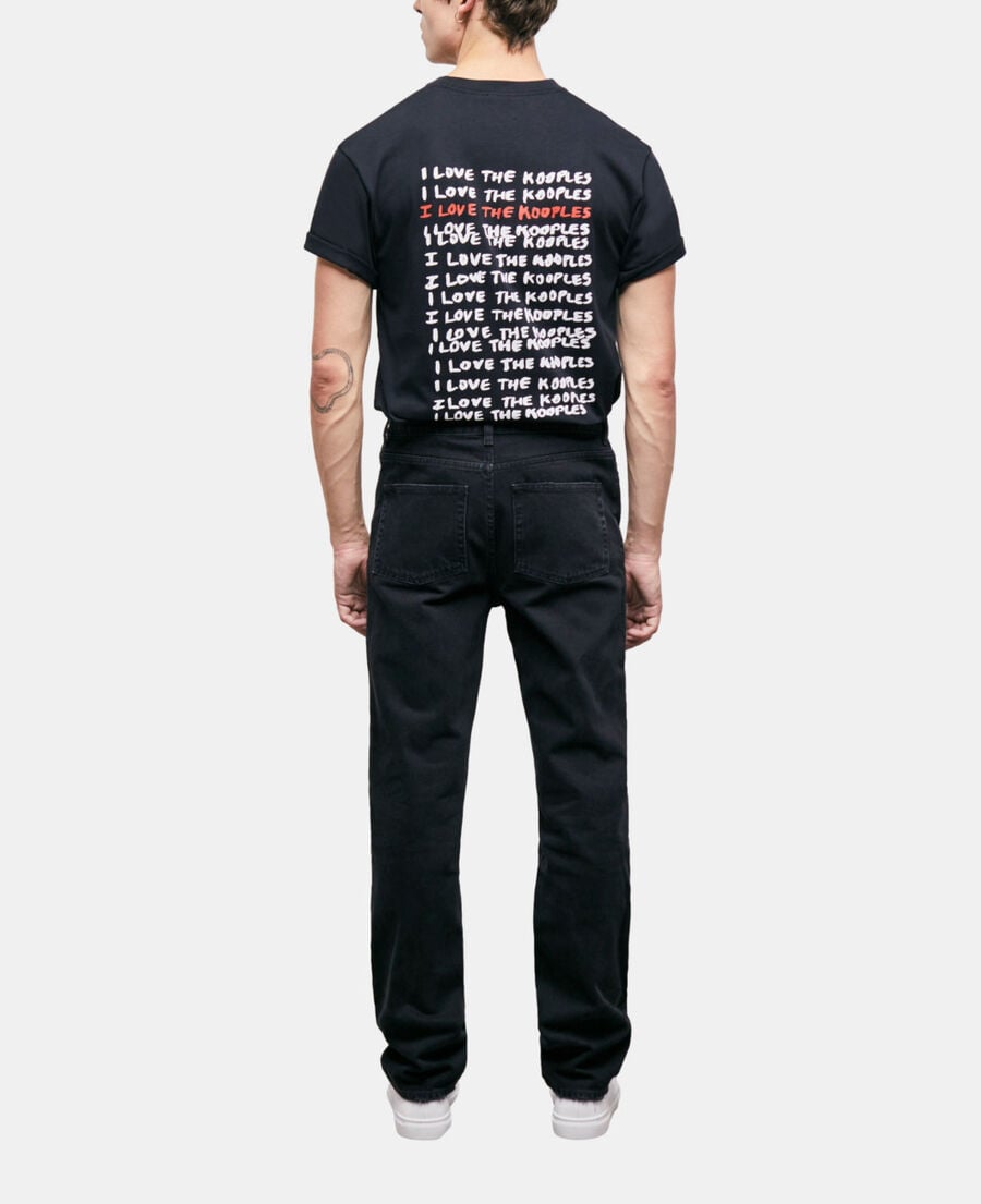 The Kooples HERREN BLACK WASHED schwarze jeans mit geradem bein