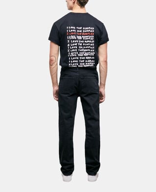 The Kooples HERREN BLACK WASHED schwarze jeans mit geradem bein