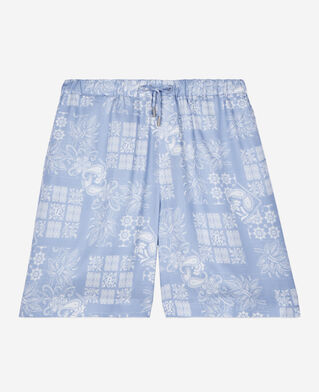 The Kooples HOMME WHITE / SKY BLUE short imprim&eacute; noir