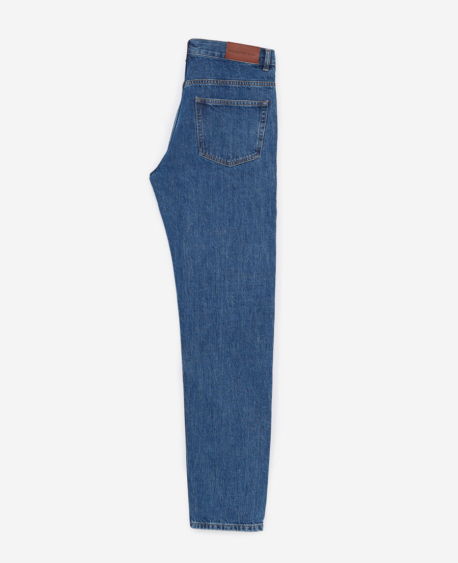 tapered slim-fit blue jeans