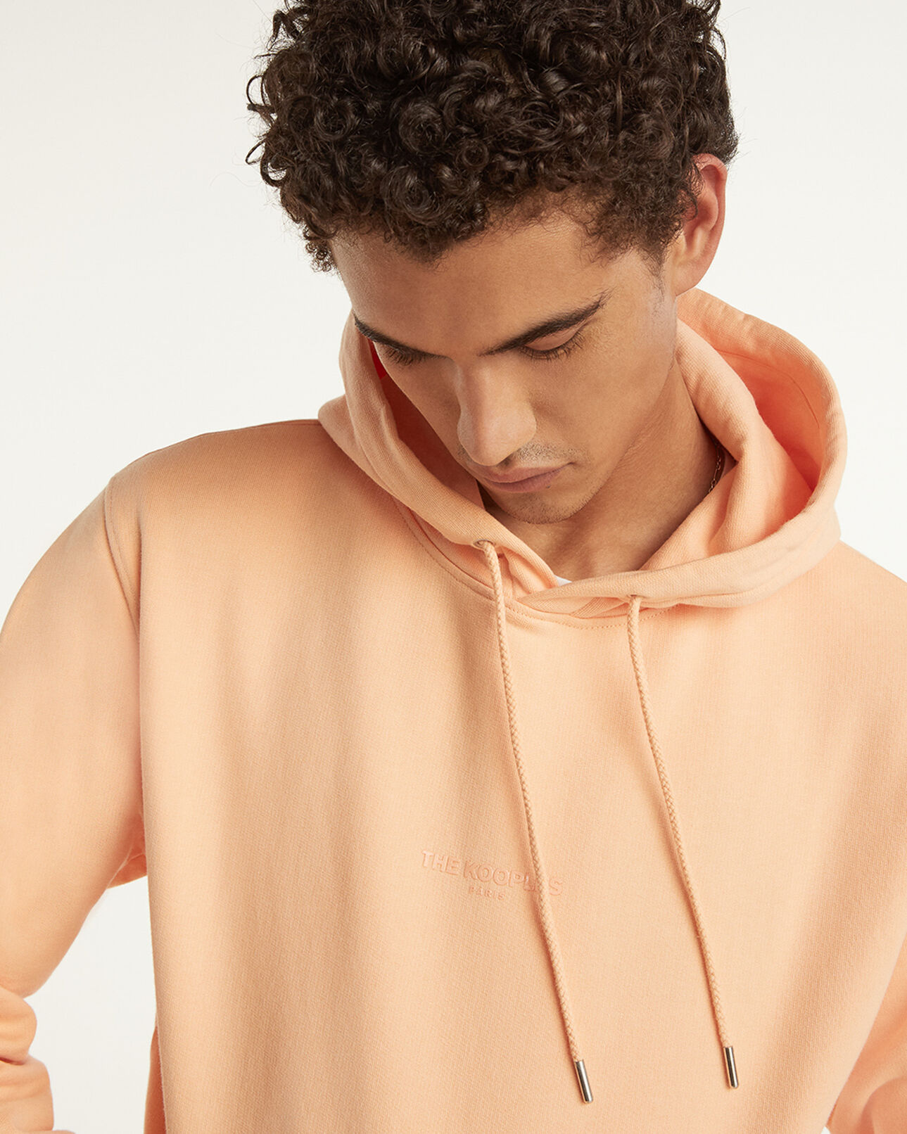 The Kooples HOMME PRAIRIE SUNSET sweatshirt orange à logo
